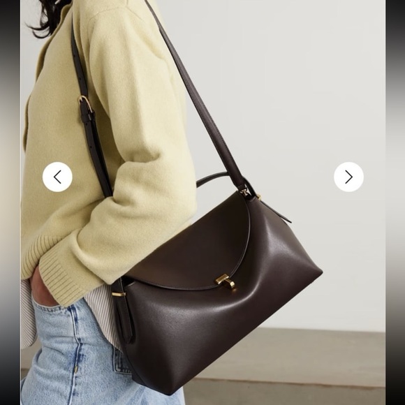 NWOT Toteme T-Lock leather shoulder bag in dark brown - Picture 4 of 12